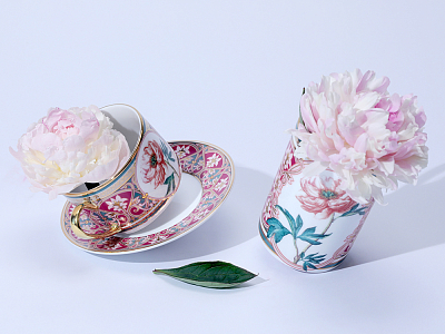 Чашка с блюдцем 250 мл в подарочной упаковке форма Соло, рисунок Дивный Пион, арт. 81.32658.00.1