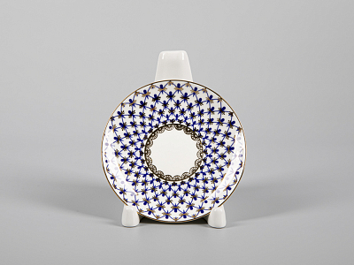 Чашка с блюдцем кофейная 80 мл.,  форма Черный кофе, рисунок Кобальтовая сетка арт. 81.14569.00.1