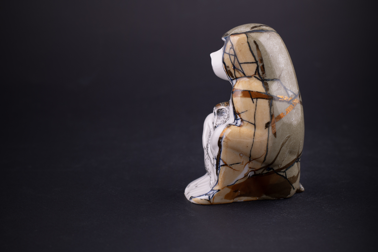 Скульптура Павиан с детенышем, рисунок Счастья в Новом году, арт 40.00979.00.1, 