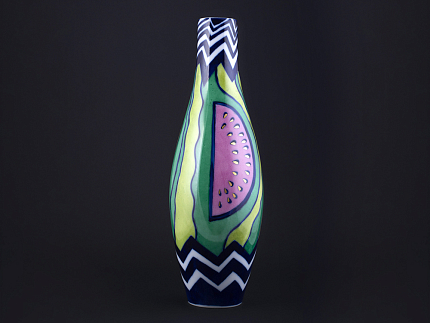 Ваза Арбузный зигзаг на форме Высокая арт 60.14698.00.1