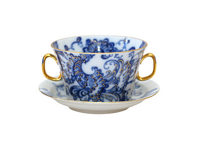 Чашка с блюдцем для бульона Молодежная Поющий сад арт. 81.14315.00.1