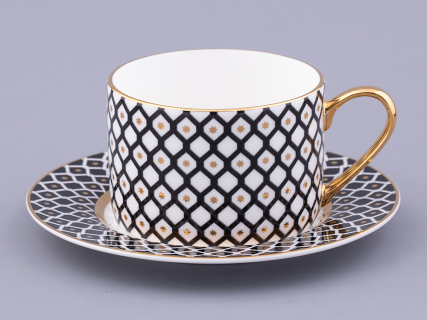 Чашка с блюдцем 250 мл форма Идиллия рисунок Неро 1, арт. 81.32141.00.1, 