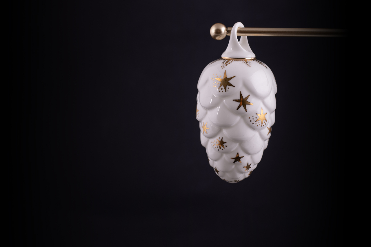 Елочная игрушка Шишка, рисунок Звездная, арт 60.21174.00.1, 