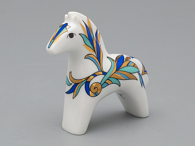 Скульптура форма Лошадь рисунок Синяя арт 82.04519.00.1