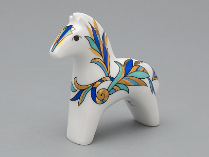 Скульптура форма Лошадь рисунок Синяя арт 82.04519.00.1