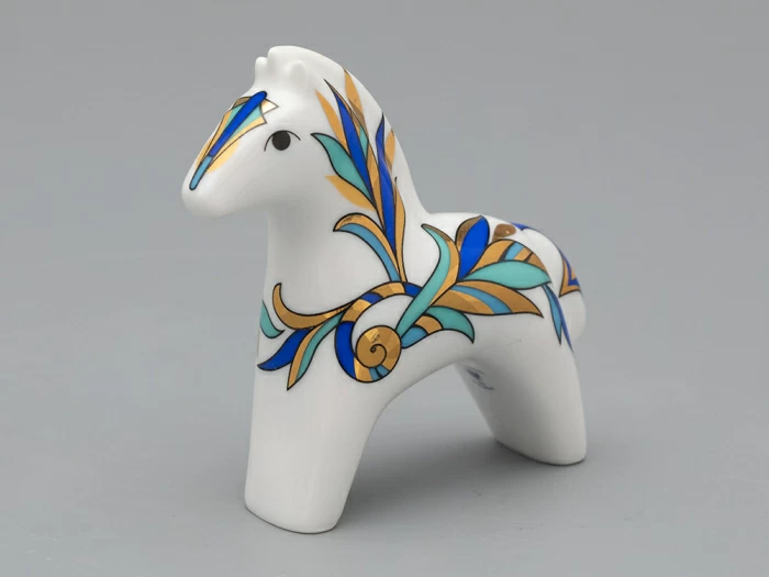 Скульптура форма Лошадь рисунок Синяя арт 82.04519.00.1, 