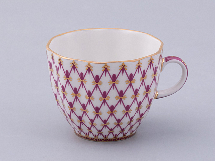 Чашка с блюдцем кофейная 140 мл.,  форма Тюльпан, рисунок Сетка-Блюз 2 арт. 81.29586.00.1