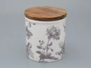 Банка с деревянной крышкой (средняя 120мм) форма Стандартная, рисунок Monplaisir Violet, арт 42.00060.00.1, 