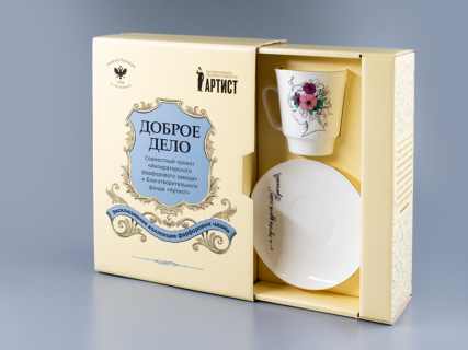 Чашка с блюдцем 165 мл, форма Майская, рисунок И пусть душа поет… , арт. 81.24578.00.1, 