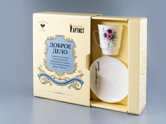 Чашка с блюдцем 165 мл, форма Майская, рисунок И пусть душа поет… , арт. 81.24578.00.1, 