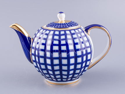 Чайник заварочный Тюльпан Кобальтовая клетка 600 мл арт. 80.03048.00.1
