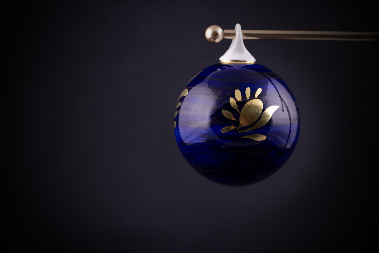 Елочная игрушка Шар, рисунок Синий бархат, арт 60.15221.00.1, 