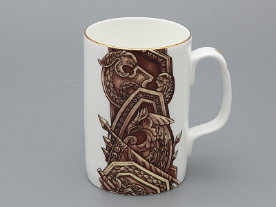 Подарочный набор Бокал с блюдцем и крышкой форма Топ рисунок Слава Веков бронза, арт. 81.33062.00.1