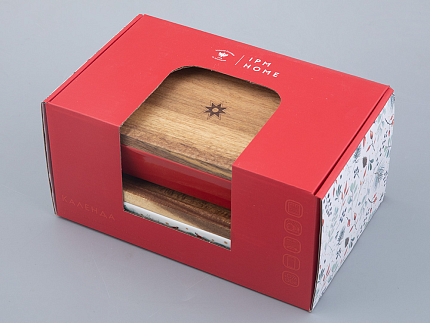 Набор для запекания с деревянной крышкой (2 предм. прямоуг.) форма Стандартная рисунок Календа арт. 42.00042.00.1