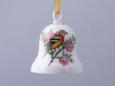 Колокольчик в подарочной упаковке, форма Петелька, рисунок Зяблик арт. 81.31480.00.1