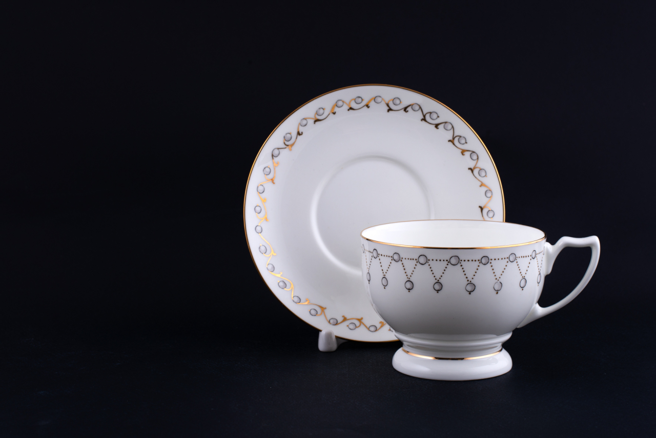 Сервиз чайный Жемчуг на форме Жемчужина, 7 предметов на 2 персоны, арт 61.20975.00.1, 