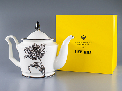 Подарочный набор чайник форма Юлия рисунок Сысоев. Волшебный сад II арт. 81.30911.00.1