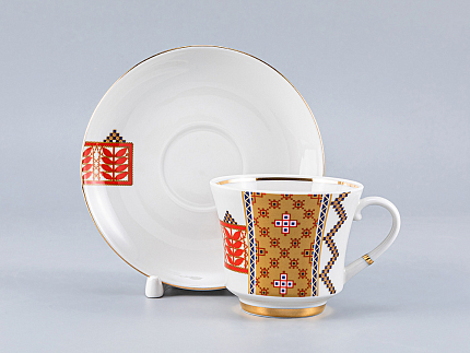 Чашка с блюдцем чайная 220 мл форма Банкетная рисунок Рушник арт. 81.28337.00.1