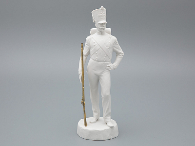 Скульптура  Рядовой русской пехоты Николая I, в подарочной упаковке, рисунок Белый бисквит, арт 81.33426.00.1