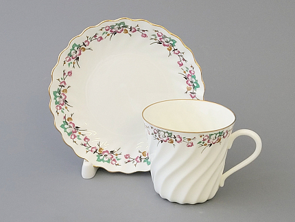 Чашка с блюдцем кофейная 155 мл.,  форма Витая,  рисунок Весенний арт. 81.13951.00.1