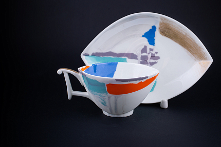 Чашка с блюдцем Белая ночь. Палитра, на форме Ковчег, арт. 61.21017.00.1