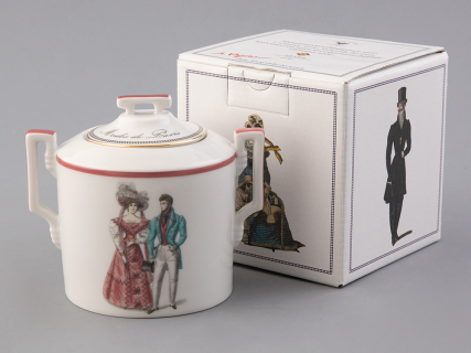 Подарочный набор сахарница форма Гербовая рисунок Modes de Paris (Мода Парижа) (терракот) арт. 81.26408.00.1, 