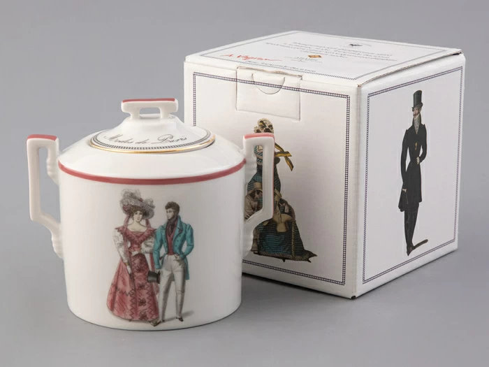 Подарочный набор сахарница форма Гербовая рисунок Modes de Paris (Мода Парижа) (терракот) арт. 81.26408.00.1, 