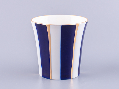 Бокал с блюдцем 360 мл форма Ленинградский рисунок Кобальтовые полосы арт. 81.14856.00.1