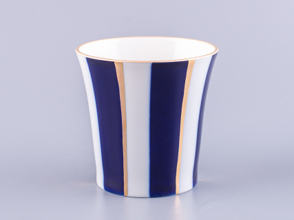 Бокал с блюдцем 360 мл форма Ленинградский рисунок Кобальтовые полосы арт. 81.14856.00.1, 