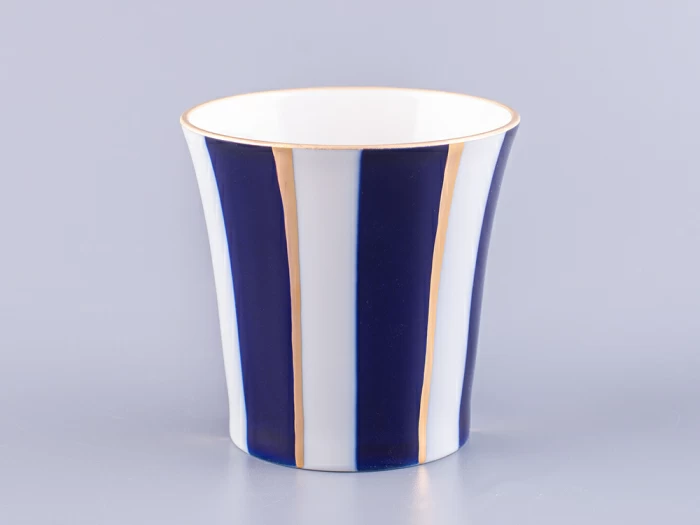 Бокал с блюдцем 360 мл форма Ленинградский рисунок Кобальтовые полосы арт. 81.14856.00.1, 