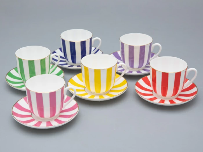 Чашка с блюдцем кофейная 180 мл.,  форма Ландыш 2, рисунок Да и нет (фиолетовый с отводкой) арт. 81.25354.00.5, 