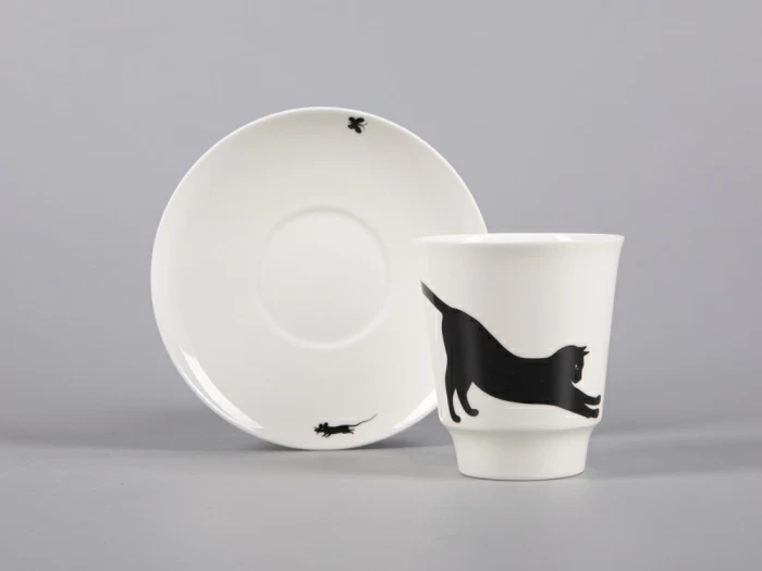 Чашка с блюдцем кофейная 165 мл., форма Майская, рисунок Кошки-мышки арт. 81.30660.00.1, 