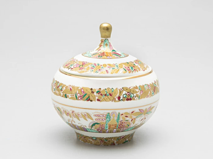 Сервиз чайный форма Яблочко рисунок Пейзажный фриз, 6 персон 15 предмета арт. 81.14525.01.1, 