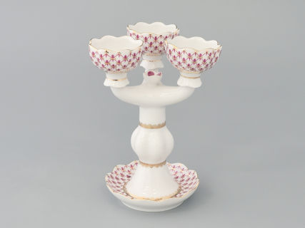 Подсвечник Трехрожковый Тюльпан Сетка-Блюз арт. 80.50232.00.1, 