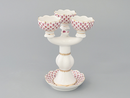 Подсвечник Трехрожковый Тюльпан Сетка-Блюз арт. 80.50232.00.1