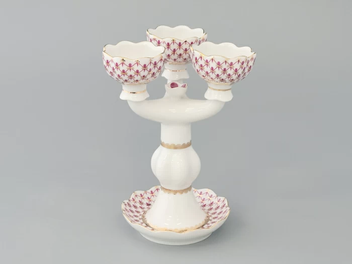 Подсвечник Трехрожковый Тюльпан Сетка-Блюз арт. 80.50232.00.1, 