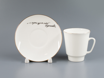 Чашка с блюдцем 165 мл, форма Майская, рисунок И пусть душа поет… , арт. 81.24578.00.1, 