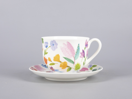 Чашка с блюдцем чайная 345 мл форма Ландыш рисунок Primavera арт. 81.30808.00.1, 