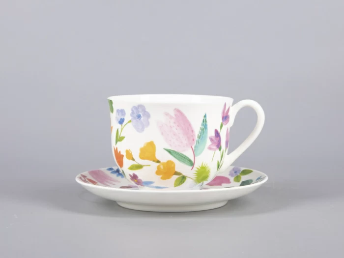 Чашка с блюдцем чайная 345 мл форма Ландыш рисунок Primavera арт. 81.30808.00.1, 