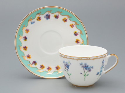 Чашка с блюдцем чайная форма Весенняя 2 рисунок Улыбка флоры 3, арт. 81.34137.00.1, 