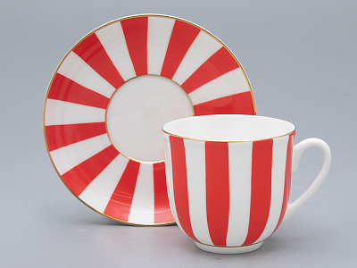 Чашка с блюдцем кофейная 180 мл., форма Ландыш,  рисунок Да и нет (красный) арт. 81.25350.00.5