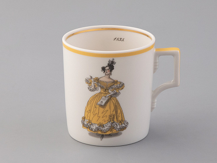 Чашка с блюдцем чайная 220 мл форма Гербовая рисунок Modes de Paris 1835 арт. 81.25416.00.1