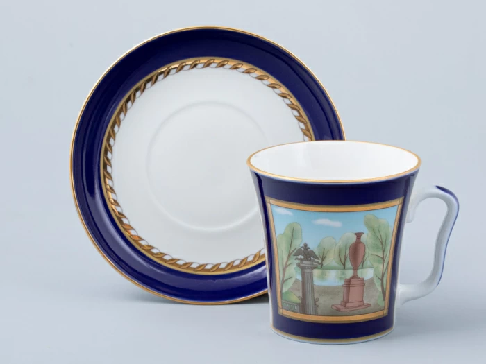 Бокал с блюдцем форма Ленинградский рисунок Порфировая ваза арт. 81.31477.00.1, 