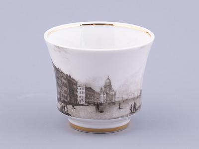 Чашка с блюдцем чайная форма Банкетная рисунок Великолепный Невский У Адмиралтейства, арт. 81.32684.00.1