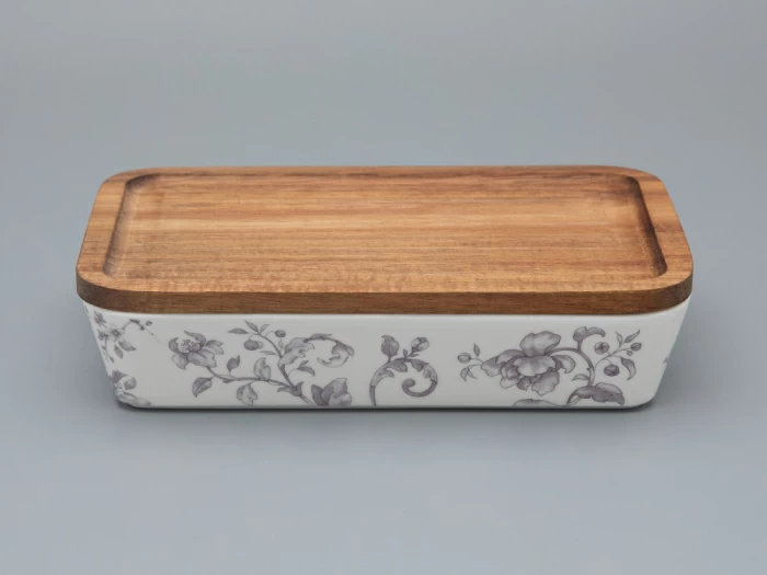 Набор для запекания с деревянной крышкой (2 предмета) форма Стандартная, рисунок Monplaisir Violet,в упаковке арт 42.00058.00.1, 