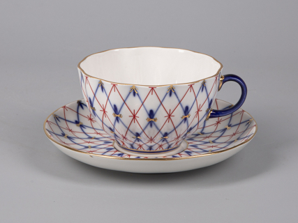 Чашка с блюдцем форма Тюльпан рисунок Сетка 1950, арт. 81.30860.00.1, 
