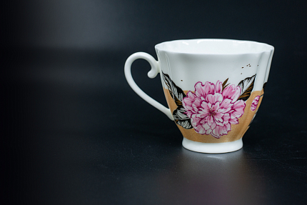 Чашка с блюдцем Желтая Роза, на форме Гвоздика, арт 61.20992.00.1