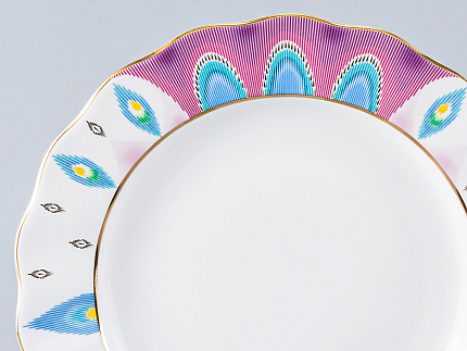 Тарелка мелкая 270 мм. форма Тюльпан рисунок Перо павлина, арт. 80.97651.00.1