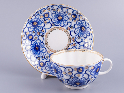 Чашка с блюдцем чайная 250 мл форма Тюльпан рисунок Вьюнок арт. 81.10110.00.1