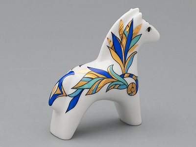 Скульптура форма Лошадь рисунок Синяя арт 82.04519.00.1